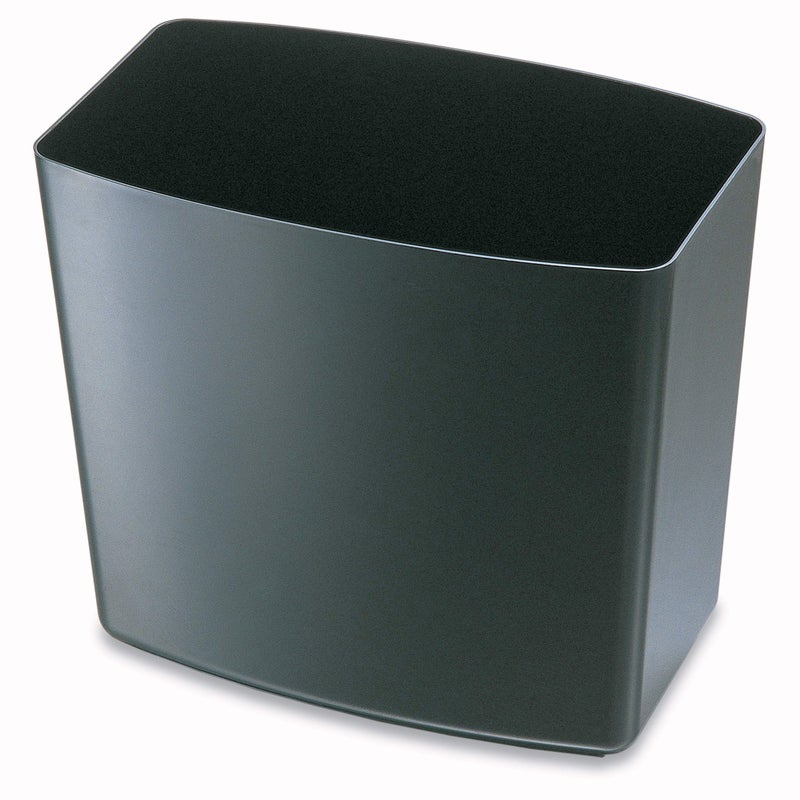 Officemate 2200 Series Executive Waste Basket, 20 Quart Capacity, 13.625 x 8.5 x 12.75 Inches, Black (22262) - Image 1